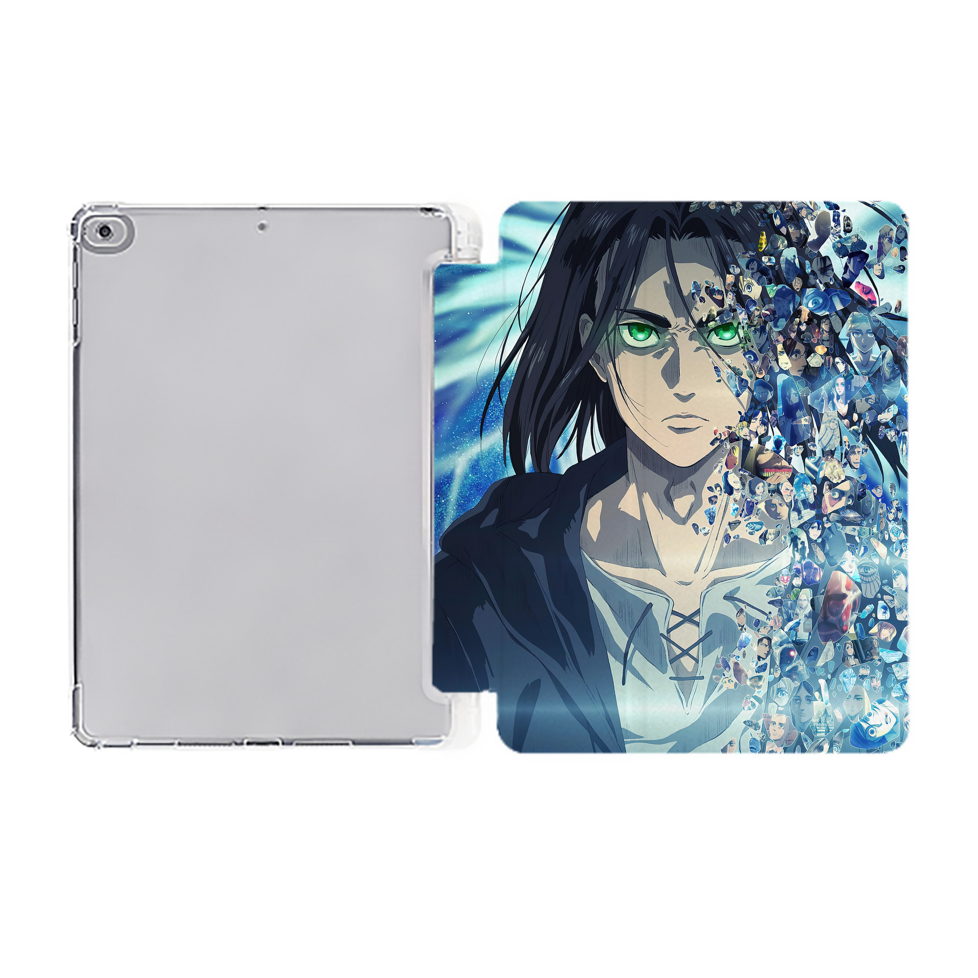 （画像用） 進撃の巨人 Attack on Titan IPad ケース ペン収納付き 三つ折りスタンド PUレザー×シリコン 対応機種9.5/10.5/10.9インチ